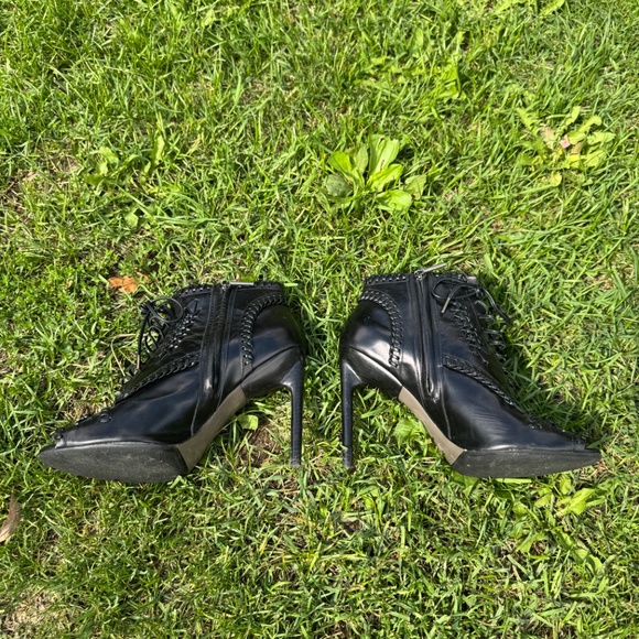 Jason Wu Black Corset Whipstitch Detail open toe booties - Picture 6 of 6